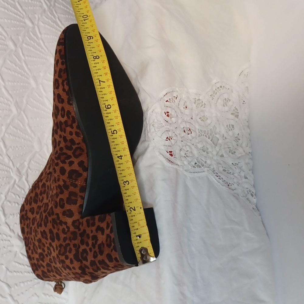 LOFT Brown Ankle Boots with Chunky Heel Leopard  Print Size 9.5 - Picture 11 of 11
